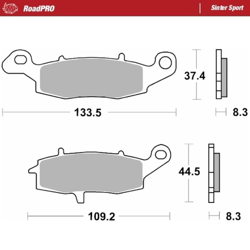 Moto-Master Kawasaki Z 750 2004-2006 Sinter Sport Right Front Brake Pads