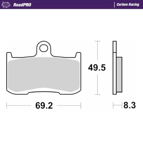 Moto-Master Triumph Tiger 1050 SE 2006-2013 Carbon Racing Right Front Brake Pads