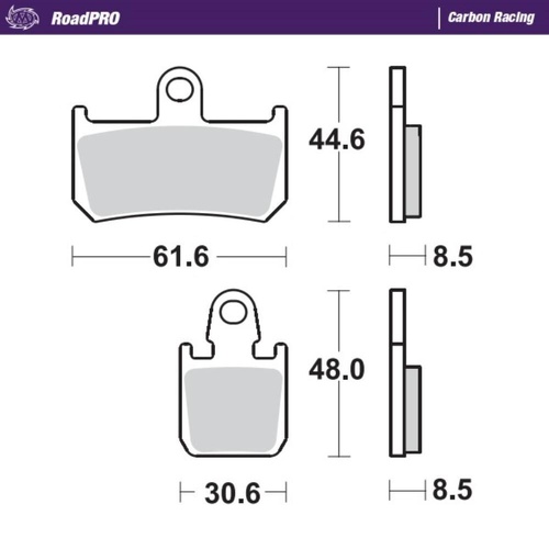 Moto-Master Yamaha V-MAX 1680 2009-2016 Carbon Racing Right Front Brake Pads