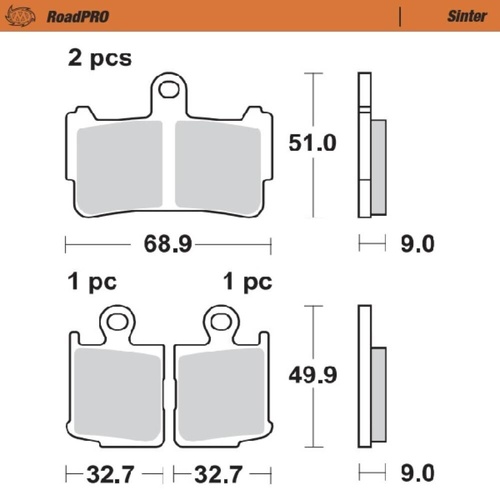 Moto-Master Honda Sintered Right Front Brake Pads (MM-407401)