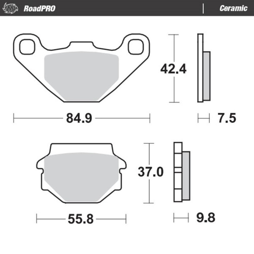 Moto-Master KTM 300 MX 1990 Ceramic Left Front Brake Pads