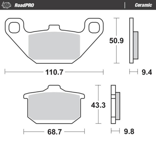 Moto-Master Kawasaki ZX 900 A1 A1L 1983-1984 Ceramic Left Front Brake Pads
