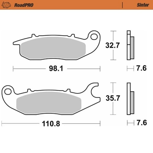 Moto-Master Honda Sintered Right Front Brake Pads (MM-409701)