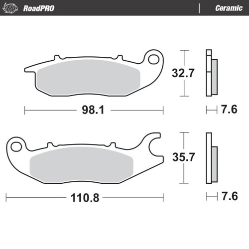 Moto-Master Honda Ceramic Left Front Brake Pads (MM-409704)