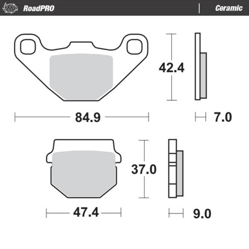 Moto-Master Kawasaki KSR I 50 1990-1991 Ceramic Left Front Brake Pads