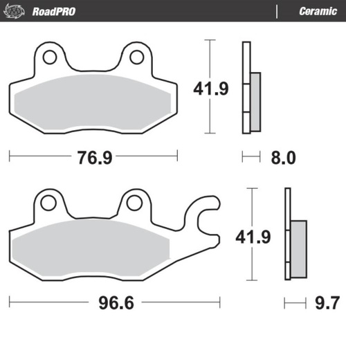 Moto-Master Triumph DAYTONA 955 T595 1991-1995 Ceramic Rear Brake Pads