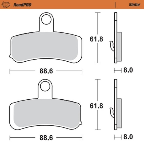 Moto-Master Harley Davidson FLD 103 SWITCHBACK 2012-2016 Sintered Left Front Brake Pads