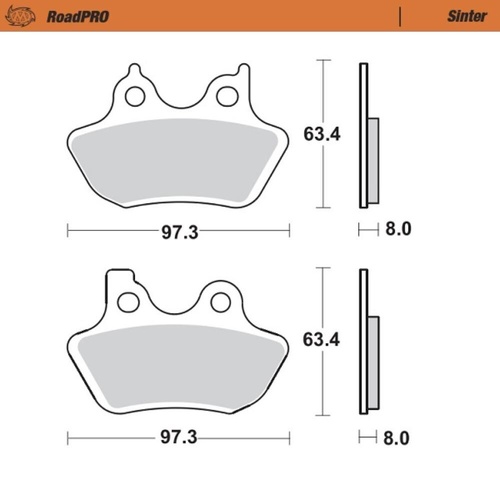 Moto-Master Harley Davidson FLHP 88 ROAD KING POLICE 1999-2001 Sintered Rear Brake Pads