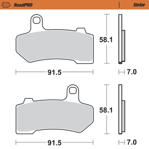 Moto-Master Harley Davidson FLHR 103 ROAD KING 2011-2017 Sintered Right Front Brake Pads
