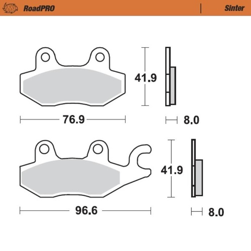 Moto-Master Benelli CAFFENERO 250 2008-2015 Sintered Right Front Brake Pads