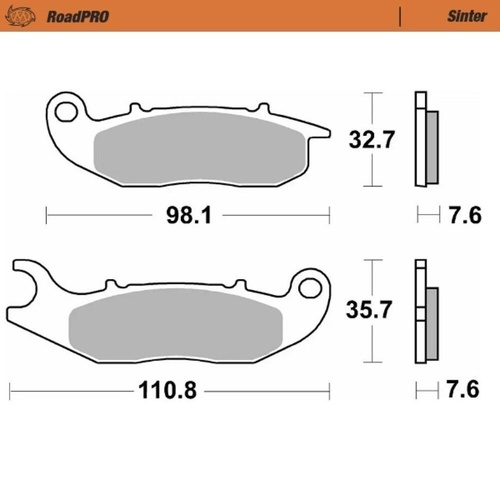 Moto-Master Honda Sintered Left Front Brake Pads (MM-414101)