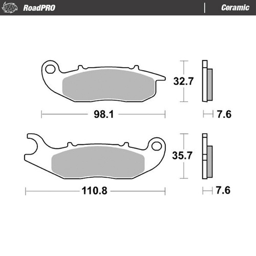 Moto-Master Honda Ceramic Right Front Brake Pads (MM-414104)