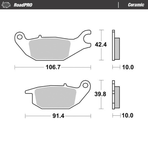 Moto-Master CF Moto Ceramic Rear Brake Pads (MM-414204)
