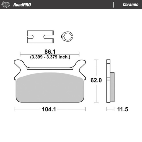 Moto-Master Harley Davidson FLTRI 88 ROAD GLIDE 1999 Ceramic Rear Brake Pads