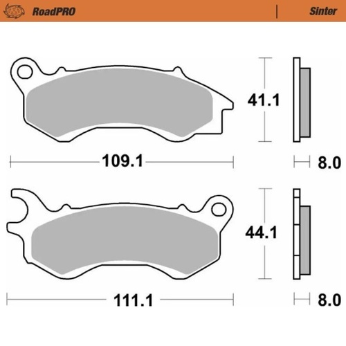 Moto-Master Honda NSC 50 VISION 2011-2018 Sintered Left Front Brake Pads