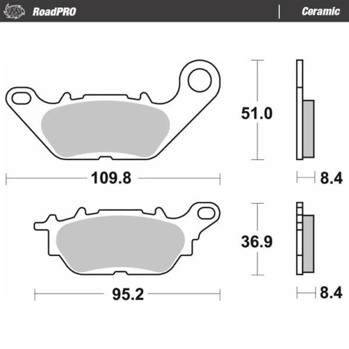 Moto-Master Yamaha YBR 125 2008-2016 Ceramic Left Front Brake Pads