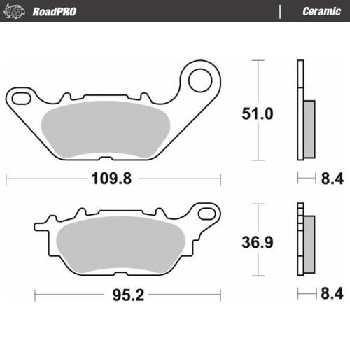 Moto-Master Yamaha YBR 125 2016 Ceramic Left Front Brake Pads