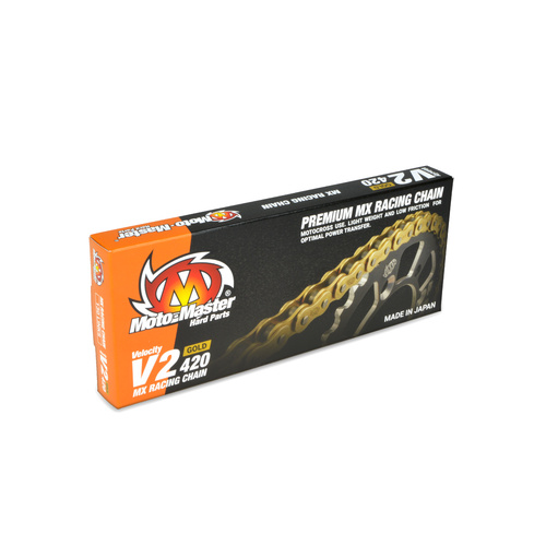 Moto-Master V2 420 130 Link Gold MX Race Chain