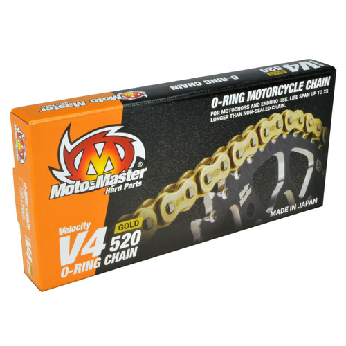 Moto-Master V4 520 120 Link Gold O-Ring Race Chain