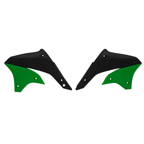 Rtech Kawasaki KLX 450 R 2007-2023 Black/Green Radiator Shrouds