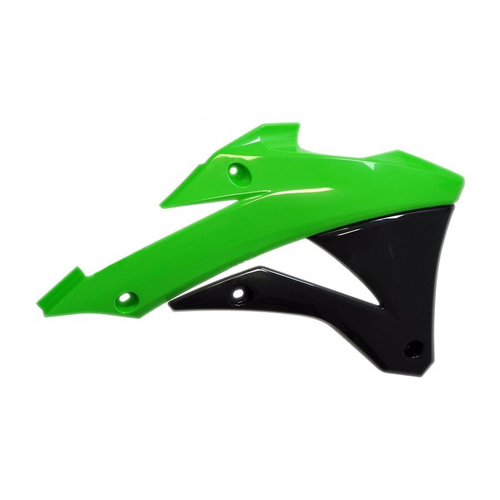 Rtech Kawasaki KX 100 2014-2021 Green/Black Radiator Shrouds