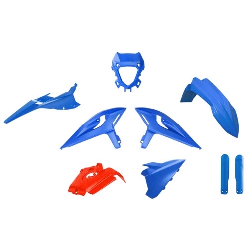 Rtech Beta RR 125 2T X-PRO 2025-2026 Blue/Red Plastic Kit (7 Piece Kit)