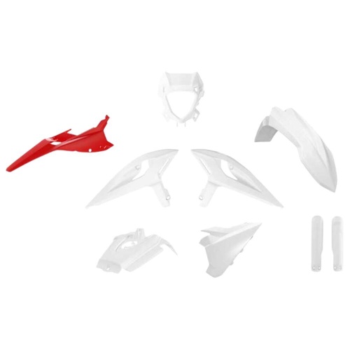 Rtech Beta RR 125 RACING 2025-2026 White/Red Plastic Kit (7 Piece Kit)