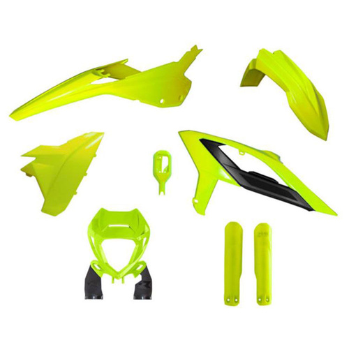 Rtech Beta RR 125 2023-2024 Neon Yellow Plastic Kit (6 Piece Kit)