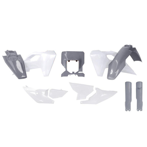Rtech Husqvarna TE 350 2024 Quantum Grey/White Plastic Kit (8 Piece Kit)