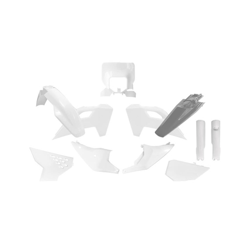 Rtech Husqvarna TE 350 2024-2025 Quantum Grey/White Plastic Kit (8 Piece Kit)