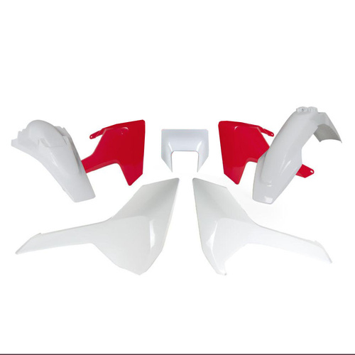 Rtech Husqvarna TE 350 2017-2019 Red/White Plastic Kit (5 Piece Kit)