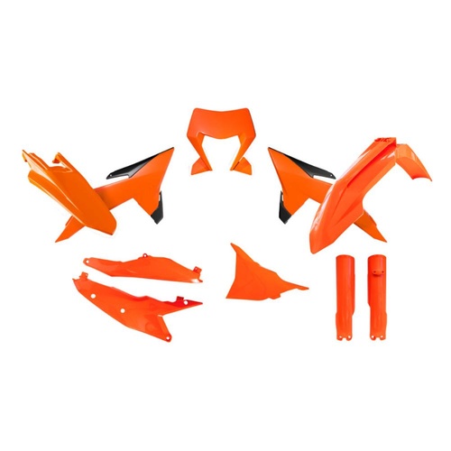 Rtech KTM 250 XC-W 2026 Neon Orange/Black Plastic Kit (7 Piece Kit)