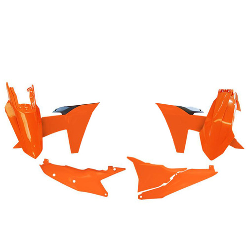 Rtech KTM 150 EXC 2024 Orange/Black Plastic Kit (With Left Airbox Cover)
