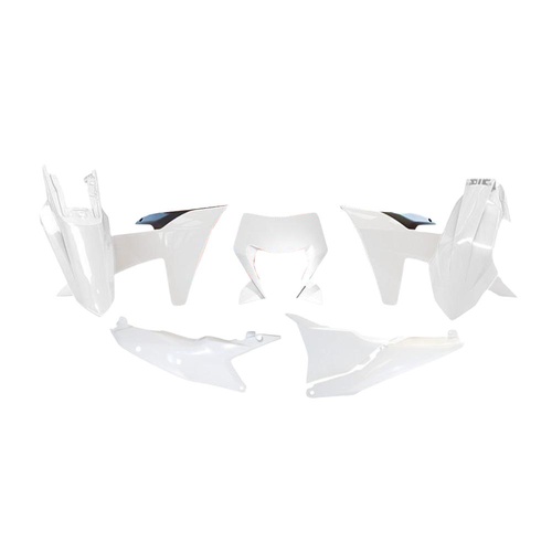 Rtech White/Black Plastic Kit (6 Piece Kit with Headlight Surround) (R-KITKTM-BN0-624)