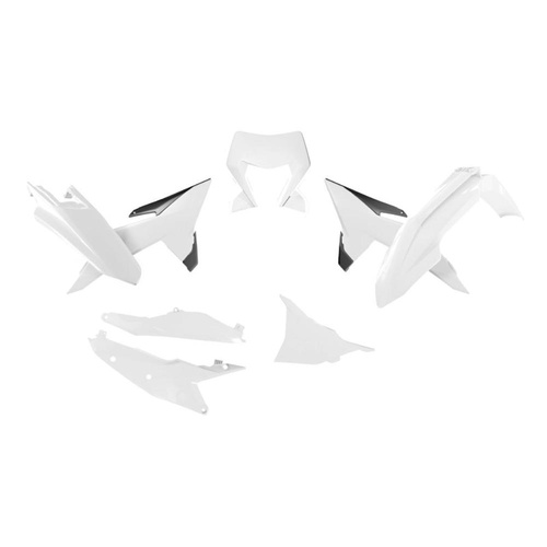 Rtech KTM 125 XC-W 2026 White/Black Plastic Kit (6 Piece Kit)