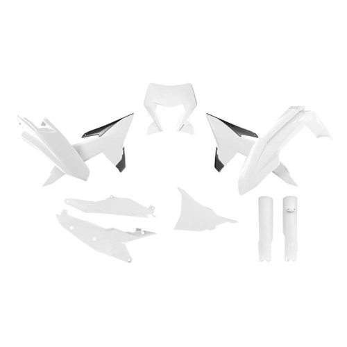 Rtech KTM 125 EXC / TPI / TBI 2026 White/Black Plastic Kit (7 Piece Kit)