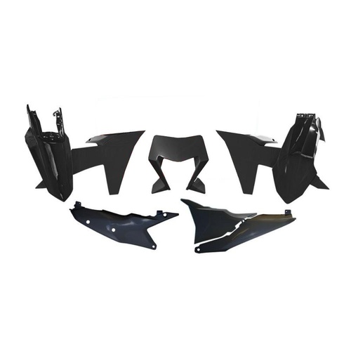 Rtech Black Plastic Kit (6 Piece Kit with Headlight Surround) (R-KITKTM-NR0-624)