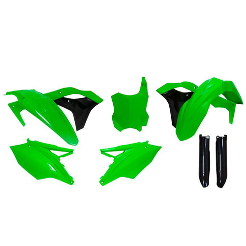 Rtech Kawasaki KX 450 F 2016-2018 Green/Black Plastic Kit (6 Piece Kit)