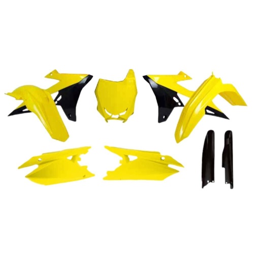 Rtech Suzuki RM-Z 450 2018-2026 Black/Yellow (OEM 2026) Plastic Kit (6 Piece Kit)
