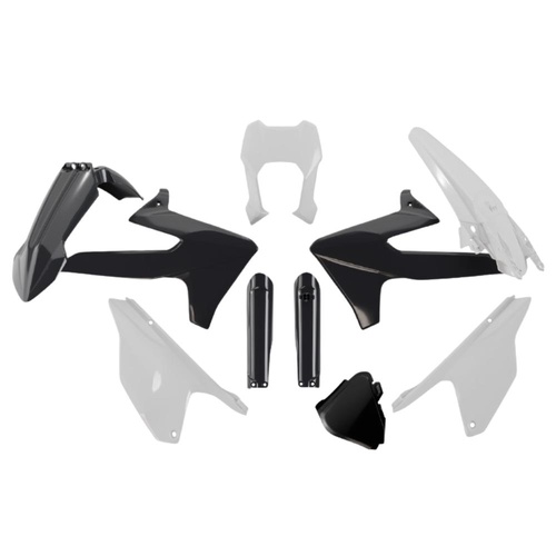 Rtech Triumph TF 250 E 2025-2026 Black/White Plastic Kit (7 Piece Kit)