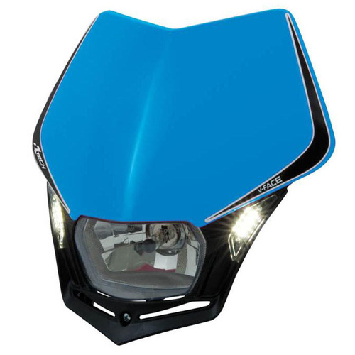 Rtech Blue/Black V-Face Headlight with LED