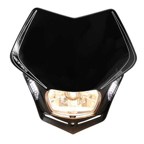 Rtech Black V-Face Headlight with LED