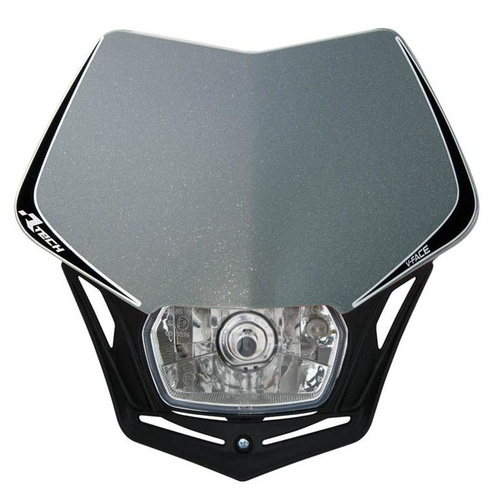 Rtech Silver/Black V-Face Headlight