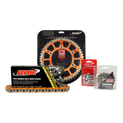RHK KTM Orange HD-X Ring Chain & Orange Fusion Sprocket Kit