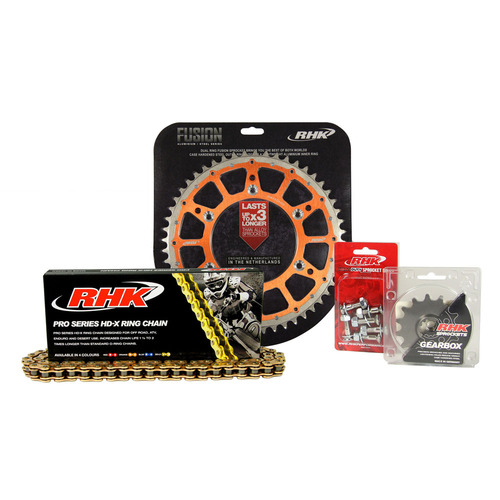 RHK KTM Gold HD-X Ring Chain & Orange Fusion Sprocket Kit