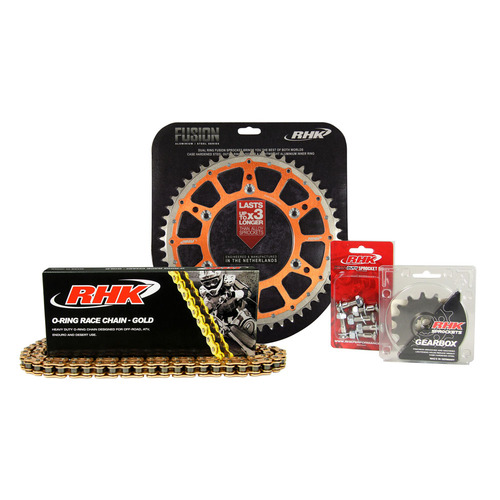 RHK KTM Gold O-Ring Chain & Orange Fusion Sprocket Kit