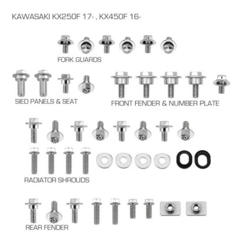 RHK Kawasaki KX 250 F 2017-2025 Plastic Fastener Kits