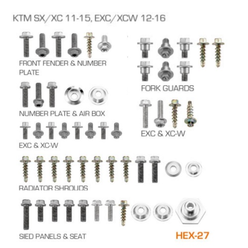 RHK KTM 125 XC 2011-2015 Plastic Fastener Kits