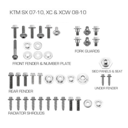 RHK KTM XC 150 2008-2010 Plastic Fastener Kits