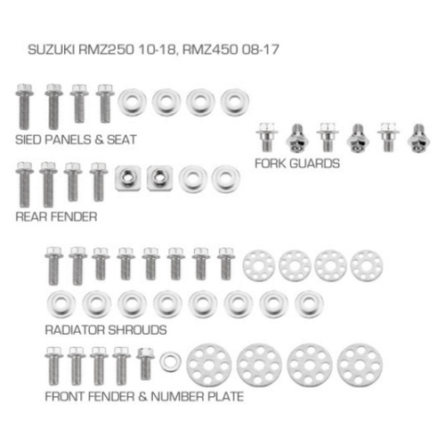 RHK Suzuki RM-Z 450 2008-2017 Plastic Fastener Kits